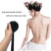 Silicone Body Scrubber with Long Handle, Double-Sided Bath Brush for Exfoliation & Massage, Lightweight Shower Back Scrubber with Non-Slip Grip (Black) view 2