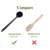Silicone Body Scrubber with Long Handle, Double-Sided Bath Brush for Exfoliation & Massage, Lightweight Shower Back Scrubber with Non-Slip Grip (Black) view 4