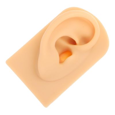 DECOMELODY Artificial Ear Model Realistic Silicone Ear for Piercing Practice and Jewelry Display and Smooth for Teaching and Training Skin Color