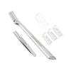 Tweezerman Eyebrow Razor and Mini Tweezer Set with 3 Replacement Blades and Safety Cap (Stainless Steel) view 1