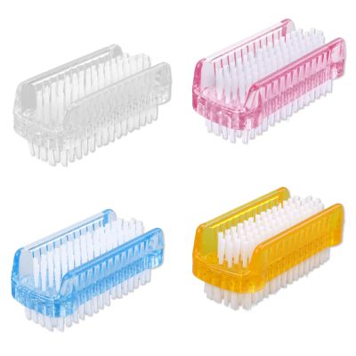 4pcs Nail Brush for Cleaning Fingernails, Two Sided Finger Nail Scrub Brush Soft & Stiff Nylon Bristles Nail Scrubber Brush Cleaner for Hand Under Nails Toes