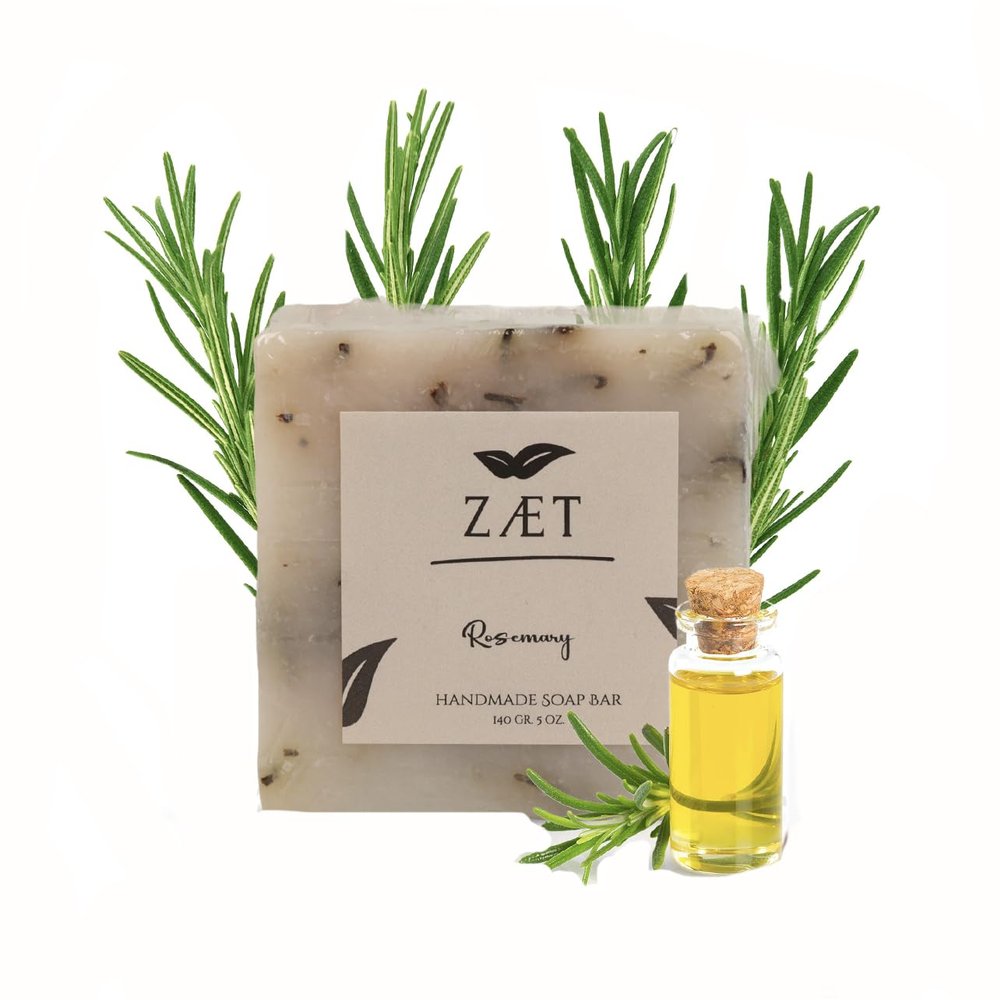 8-Pack Rosemary Bar Soap  Made with Rosemary Leaves, Olive Oil and Coconut Oil - Luxury Handmade Soap Bar for Face, Body and Hands - Gently Cleanses and Hydrates All Skin Types- For Men and Women