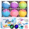 Bath Bombs for Kids, 3.5oz Large Mermaid Bath Bomb with Toys Inside, Girls Bath Bombs with Surprise Inside, Organic Natural Bubble Bath Fizz for Kids, 6 Pack view 1