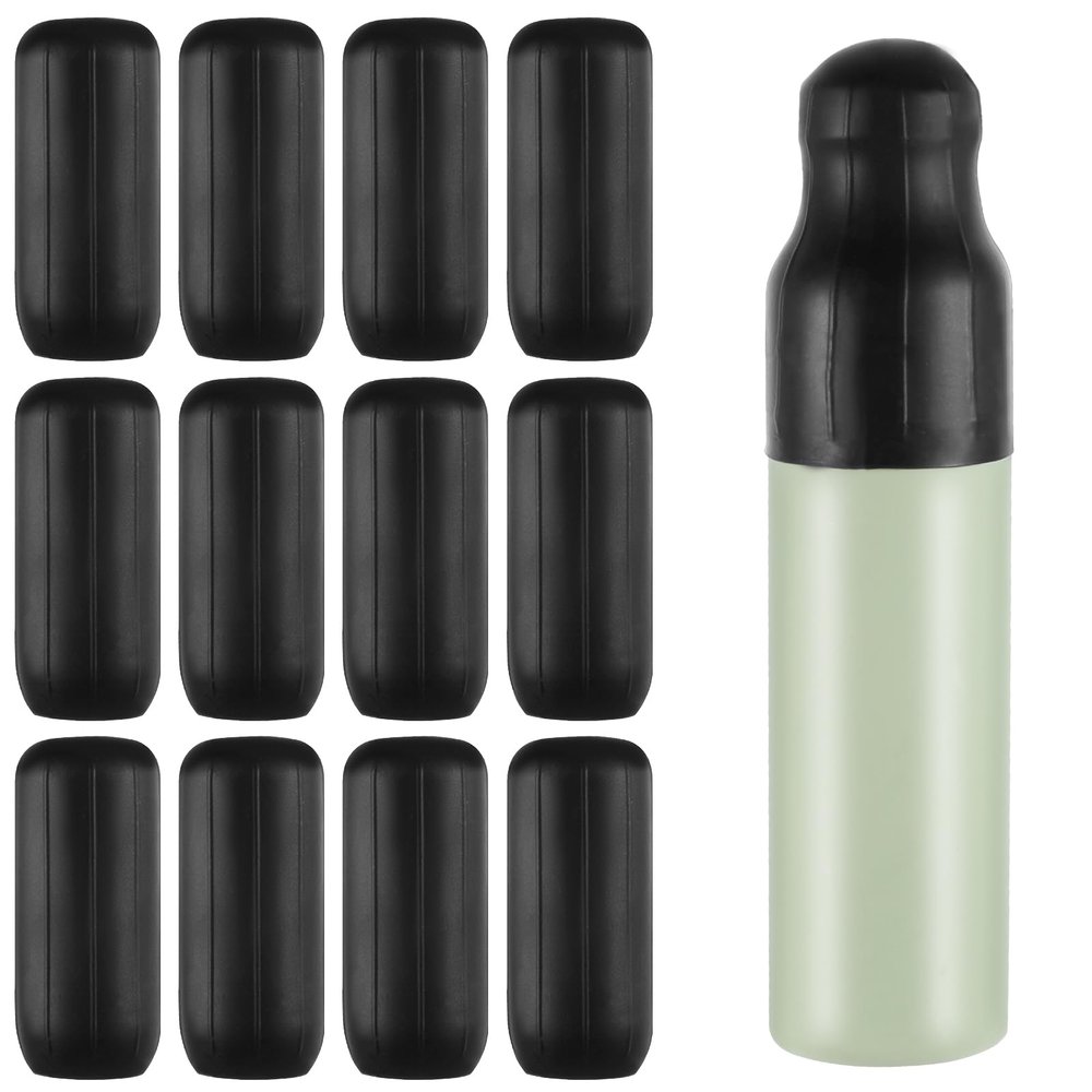 12 Pack Silicone Bottle Covers Travel Essentials for Women Men Travel Bottle Cover Container Sleeves Elastic Sleeve Leak Proofing Reusable Travel Sleeves Toiletries Bag Accessories (Black)