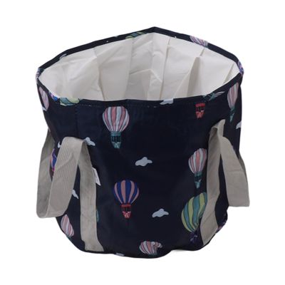 Collapsible Foot Bath Basin, Portable PVC Insulated Soaking Tub with Handle, Ergonomic Design for Outdoor Camping Travel (Navy Blue Balloon)
