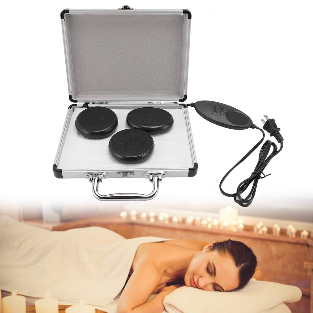 Hot Stones Massage Warmer Kit, Hot Stones Warmer Kit 86-167 Fahrenheit Adjustable Hot Stone Heating Set Hot Stones with Heater Kit for Spas Salons and Homes