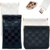 4PCS Small Makeup Bag for Purse, Mini Leather Pocket Cosmetic Bag for Women, Waterproof Portable Makeup Pouch No Zipper Coin Purse Lipstick Bag Accessories, Checkered Travel Storage Bag(White, Black) view 1