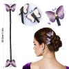 4 Pcs Flower Hair Bun Maker Elegant Lazy Hair Curler Rhinestone Hand-Embroidered French Butterfly Twist Scrunchies Hairstyle Shaper Accessories Sparkly Ball Clip for Women Long Hair view 4