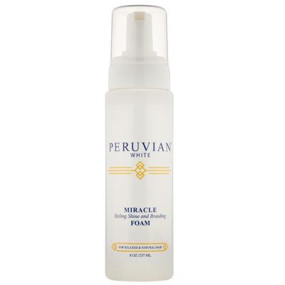 Peruvian white Miracle Styling and Shine Foam Mousse, 8 oz.