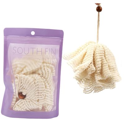 BIUDECO Durable Beige Shower Ball Scrubber Mesh Bath Ball for Exfoliating Skin Compact Bathing Accessory for Home Travel for Body Wash Shower Gel