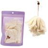 BIUDECO Durable Beige Shower Ball Scrubber Mesh Bath Ball for Exfoliating Skin Compact Bathing Accessory for Home Travel for Body Wash Shower Gel view 1