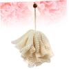 BIUDECO Durable Beige Shower Ball Scrubber Mesh Bath Ball for Exfoliating Skin Compact Bathing Accessory for Home Travel for Body Wash Shower Gel view 4