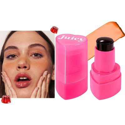 Multi-Use Water Jelly Tint Stick Sheer Lip & Cheek Stain Finish, 3-In-1 Cheek Blush & Eyeshadow & Lip Tinted Long-Lasting Moisture - 1,000+ Swipes Per Stick (# 05, 0.32oz)