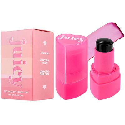 FYEBOO Cooling Water Jelly Tint Blush, Multi-Use Juicy Lip + Cheek Tint, Hydrating & Bouncy Jelly Texture, Long-lasting Sheer Color, 0.32 oz (# 02, 0.32 oz)