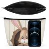 LYHVSFJW Cosmetic Bag Makeup Bags for Women Portable Makeup Bag Easter Bunny Wooden Hole Makeup Case Travel Toiletry Bag for Travel Accessories view 3