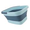 Fdit Foldable Silicone Bathtub, Spa Basin with Handle for Home, Camping, Hiking, Picnic (Blue) view 2