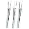Verkelly 3 Pcs Oblique Blackhead Tweezers, Stainless Steel Pimple Remover Pimple Tweezers Blackhead Remover Kit Pimple Extractor Tool Comedone Extractor view 1