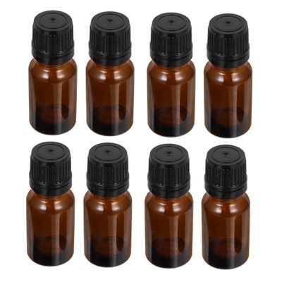 FRCOLOR 24Pcs 10ml Coffee Glass Refillable Essential Oil Roller Bottles