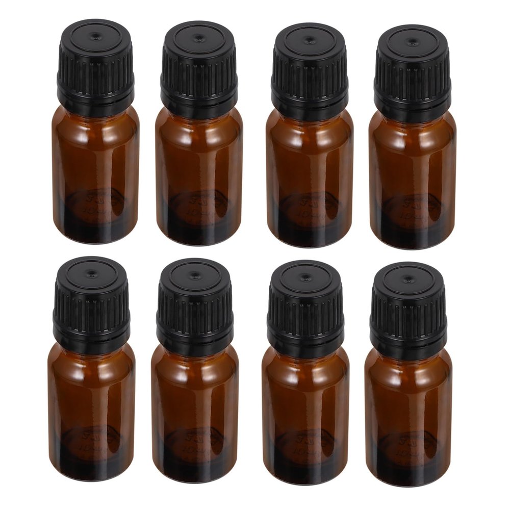 FRCOLOR 24Pcs 10ml Coffee Glass Refillable Essential Oil Roller Bottles