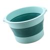 Foot Bath Tub, Plastic Portable Foldable Foot Soaking Bucket with Massage Acupoint, Foldable Laundry Basket for Home Use, But Also Can Be Used in Dormitories, Traveling (Light Green) view 1
