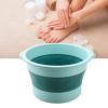 Foot Bath Tub, Plastic Portable Foldable Foot Soaking Bucket with Massage Acupoint, Foldable Laundry Basket for Home Use, But Also Can Be Used in Dormitories, Traveling (Light Green) view 3