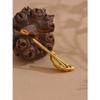 18K PVD Plated Croissant Hairpin  Golden Stainless Steel Hair Accessory for Women view 2