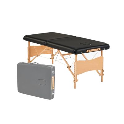 LZLZL Portable Massage Table,2 Folding Lash Bed Esthetician Bed,Lightweight Salon Spa Height Adjustable,Capable of Bearing 250kg(Black,184x71cm)