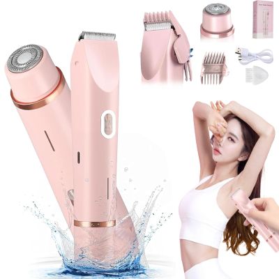 2-in-1 Body Shaver, Female Electric Shavers,Waterproof Wet & Dry Razor Women (P)