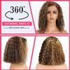 10 Inch P4/27 Highlight Honey Blonde Ombre Deep Wave Short Curly Bob Wig 13x4 HD Lace Front Wigs Human Hair Pre Plucked Frontal Glueless, 180% Density view 3