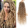 Goddess Locs Crochet Hair Faux Locs with Curly Ends 18 Inch 8 Packs Crochet Hair for Women Pre-Looped Soft Locs Hair With Curly Ends Blonde Color view 1
