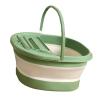 Foot Bath Tub, Foldable Thickened Foot Soaking Basin with Massage Point, Multipurpose Large Capacity Green Silicone Foot Soaking Tub for use in households, apartments, dormitories (Green White) view 1