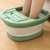 Foot Bath Tub, Foldable Thickened Foot Soaking Basin with Massage Point, Multipurpose Large Capacity Green Silicone Foot Soaking Tub for use in households, apartments, dormitories (Green White) view 2