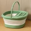 Foot Bath Tub, Foldable Thickened Foot Soaking Basin with Massage Point, Multipurpose Large Capacity Green Silicone Foot Soaking Tub for use in households, apartments, dormitories (Green White) view 3