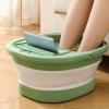 Foot Bath Tub, Foldable Thickened Foot Soaking Basin with Massage Point, Multipurpose Large Capacity Green Silicone Foot Soaking Tub for use in households, apartments, dormitories (Green White) view 4