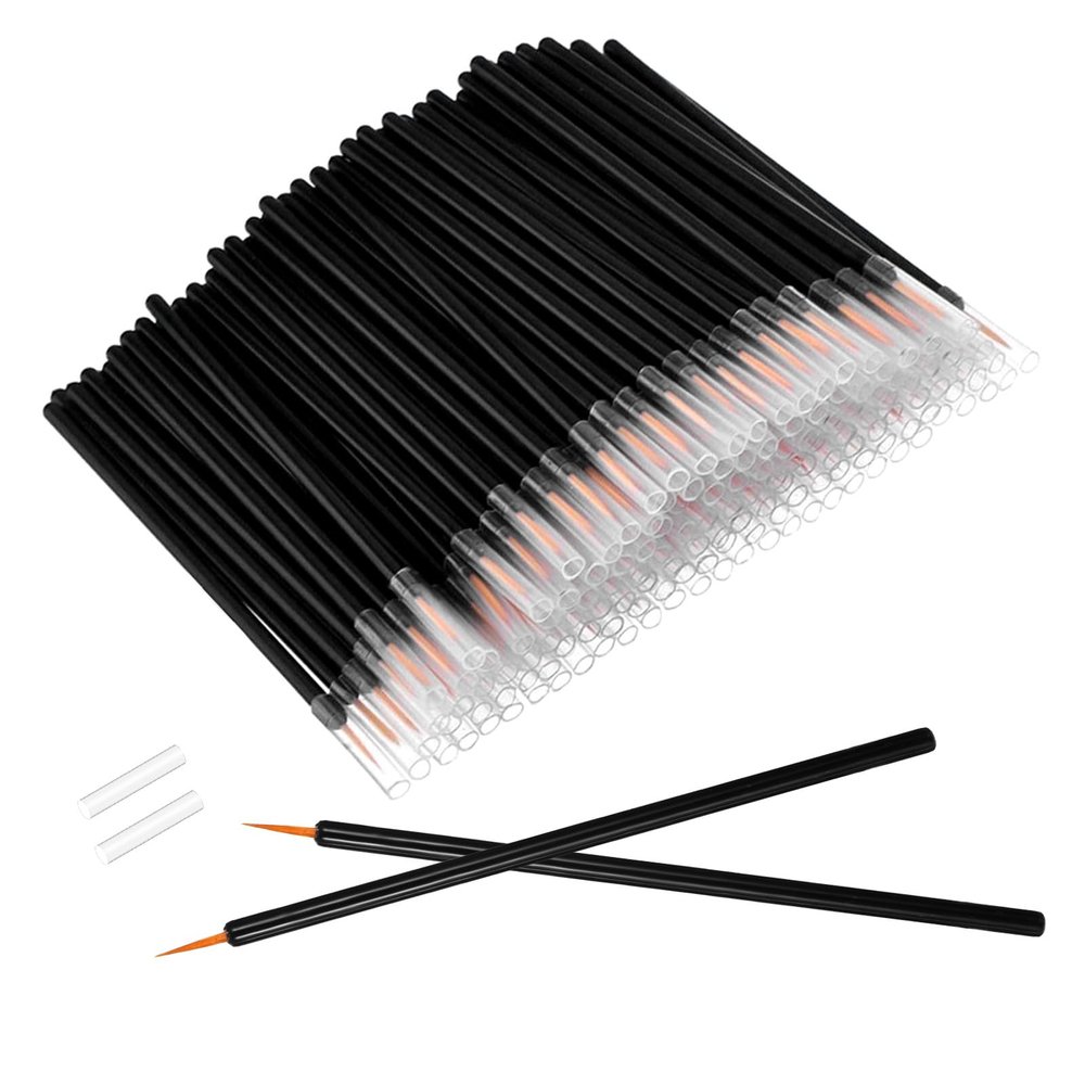 150 Pcs Disposable Eyeliner Brush Set Ultra-fine Point Eye Liner Applicator Cosmetic Eyelash Brush Wands Applicator Black Makeup Eye Liner Tools for Eyelash Lip Liquid Eyeliner Lipstick