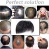 Men Hair Patch - Mens Hair Piece Toupee, Short Toppers Hair Extensions | Natural Black Short Men Topper Wig with Strong Adhesive Tape, Real Human Hair Toupee Clip Hair Replacement for Male Baldness view 4