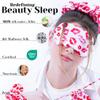 100% Mulberry Silk Sleep Mask Set - Adjustable Eye Mask with Pouch & Scrunchie for Men & Women, Large Size, Total Blackout, Hypoallergenic, Moisture-Wicking, Handcrafted in the USA (Kiss Print Set) view 3