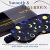 100% Mulberry Silk Sleep Mask Set - Adjustable Eye Mask with Pouch & Scrunchie for Men & Women, Large Size, Total Blackout, Hypoallergenic, Moisture-Wicking, Handcrafted in the USA (Sun and Moon) view 2