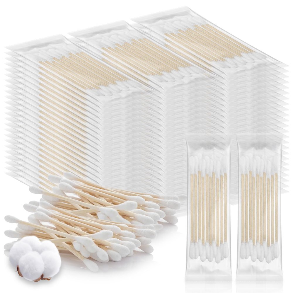 Cotton Swabs Travel Size,Individually Wrapped Cotton Swabs Bulk 10 Pcs Per Pack,Double Tipped Wood Stick Cotton Swabs,Cotton Buds for Ear Make Up Hotel Daily Cleaning Pet Care Arts Crafts 120