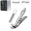 Clipdoc Max Nail Clipper, Regine Nail Clippers and Glass File Set, Clipdoc Nails Clipper & Glass Manicure File with Case (Silver) view 1