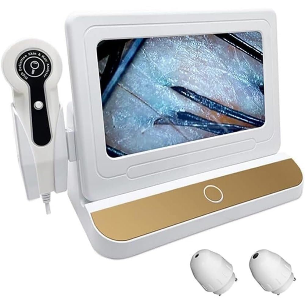 CHIPEL 10 Inch Skin Hair Analyzer, 50X/200X Magnification Skin Analyzer, Supports Freeze Frame Image, Hair Follicle Detector, Oil Content Tester for Hair Loss/Moisture/Flexibility/Oil Content