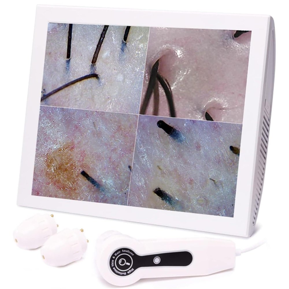 CHIPEL Hair Follicle Detector, 15 Inch Skin Hair Analyzer, 50X/200X Magnification Skin Analyzer, Hair Loss/Moisture/Flexibility/Sebum Content Oiliness Tester