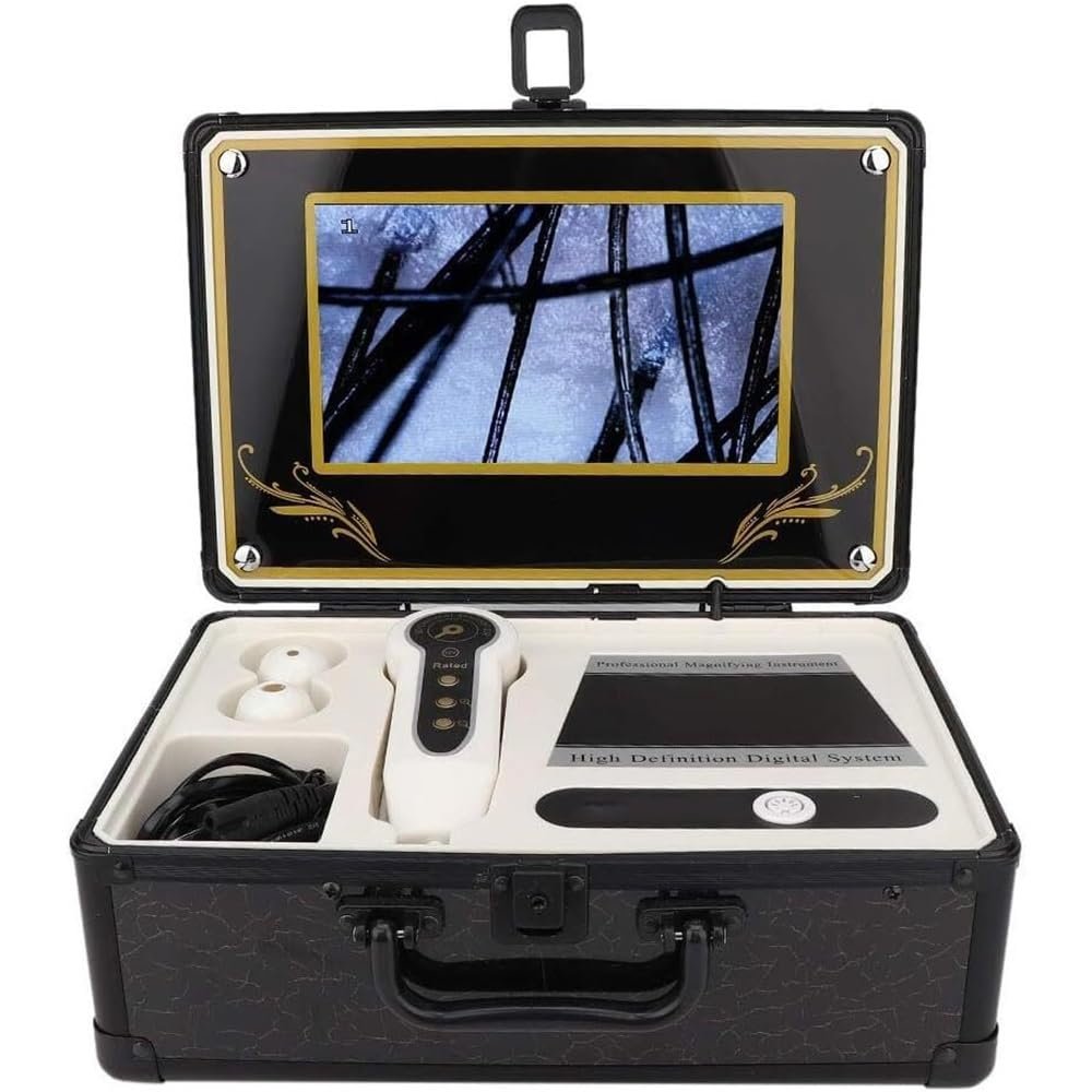CHIPEL Skin Hair Analyzer, 50X/200X Magnification Skin Analyzer, Supports Freeze-Frame Image, Hair Follicle Detector, Oil Moisture Pigment Tester for Hair Loss/Moisture/Flexibility/Oil Content