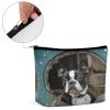 HMNBCD Makeup Bag Boston Terrier Printed Small Travel Cosmetic Bag for Women Water-Resistant Portable Cosmetic Pouch Toiletry Bag view 4