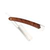 LALADEFIEE 2pcs Manual Beard Shaving Barber Grooming Clippers Hair Razor Men Stubble Trimmer Wood Handle Barber Tool for Dad Husband Friends view 3