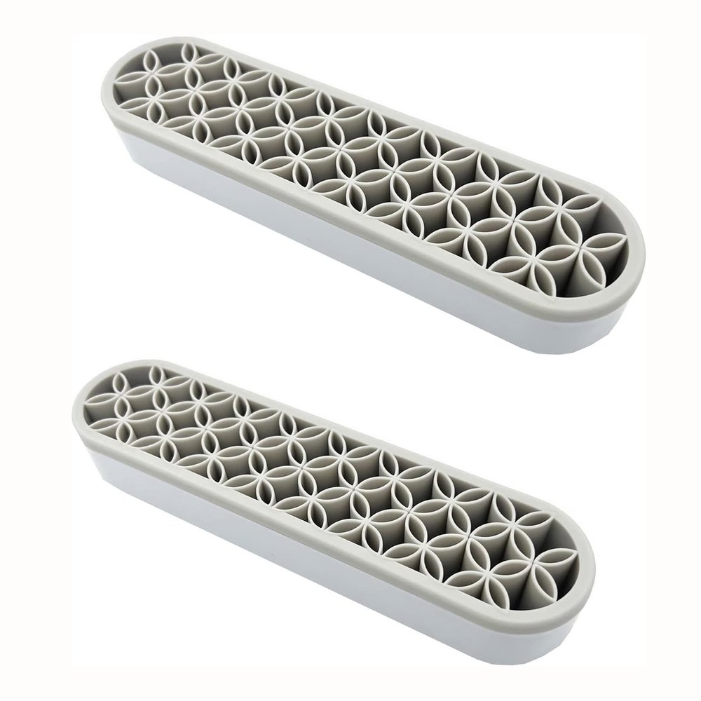 2 PCS Cosmetic Storage Box Silicone Make up Brush Holder Multipurpose Brush Drying Rack Desktop Organizers Washable Detachable Brushes Storage Stand for Pen Practical Cosmetic Tools Container,2 PCS