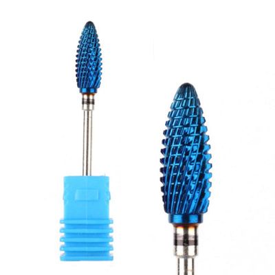 HIONJIN Milling Cutter Manicure Tungsten Round Flame Nail Drill Bit Carbide Ceramic Drill Bits Electric Machine Nail Accessories(10)