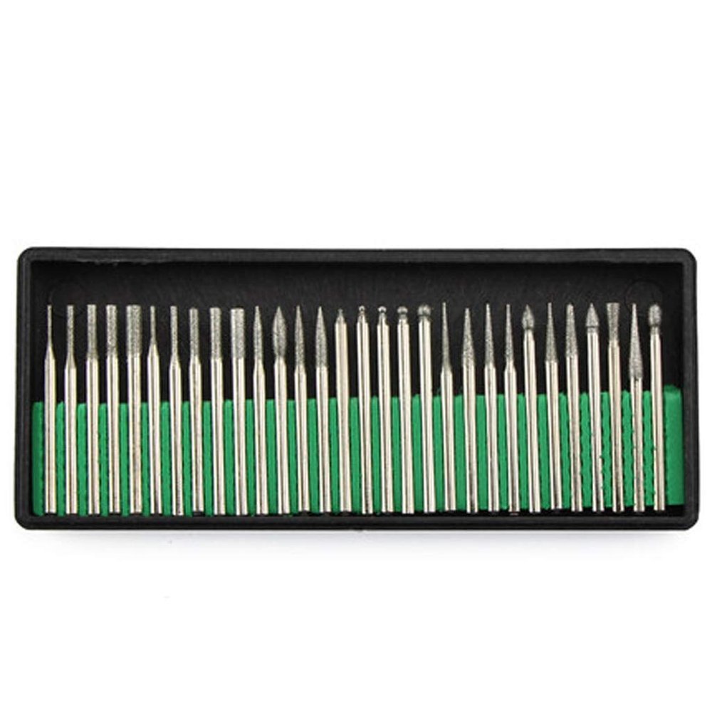 HIONJIN 30 pcs Nail Drill Bits Set Pedicure Bits for Manicure Machine 2.35 Rod Polishing Grinding Replacement Milling Cutter Sets