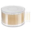 500 Count Cotton Swabs,Round & Pointed Tip Cotton Swabs,Double Precision Tips for Personal Care and Makeup Wooden Cotton Sticks with Storage Box view 1
