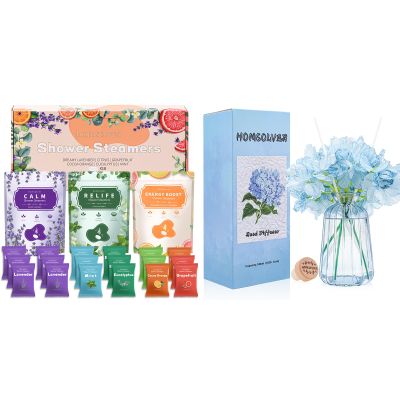 Homsolver Aromatherapy Reed Diffuser Set Home Decor, 6.09 OZ Sea Salt Reed Diffuser with 6 Reed Diffuser Sticks for Home Bedroom Living Room Office Bathroom Decor, Birthday Gifts for Women Friend